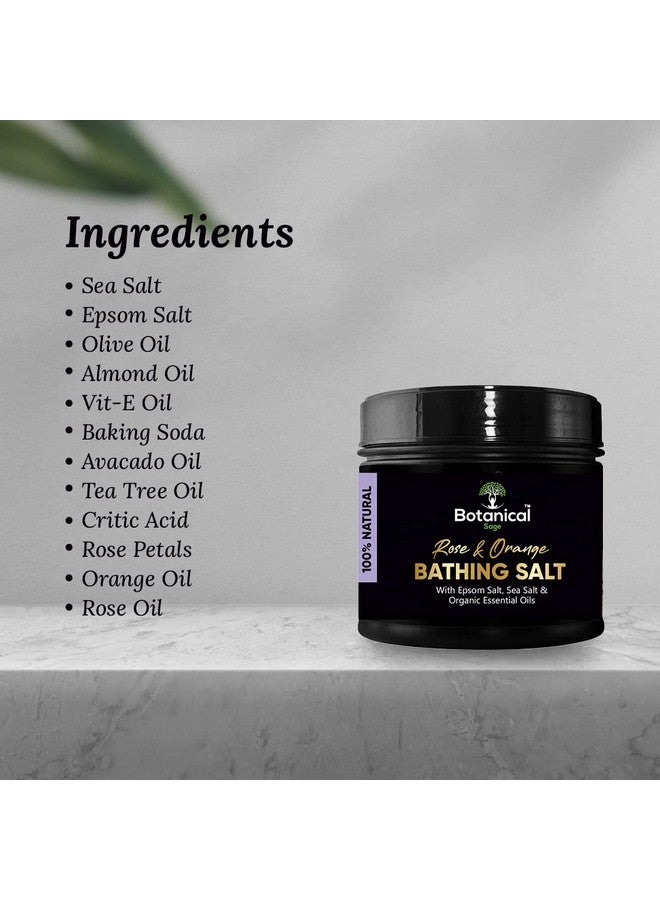 LEANBEING Botanical Sage- Rose Orange Bathing Salt 1Kg For Body&Foot Spa|Calming,Relaxing,Aromatherapy|Infused With Essential Oils - Image 2