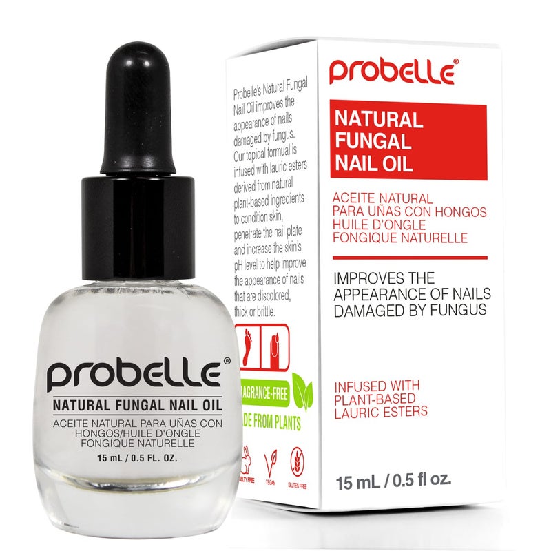 Probelle Natural Fungal Nail Oil, Nail Color Restoration, Clear Topical Solution .5 oz/ 15 ml - Image 1