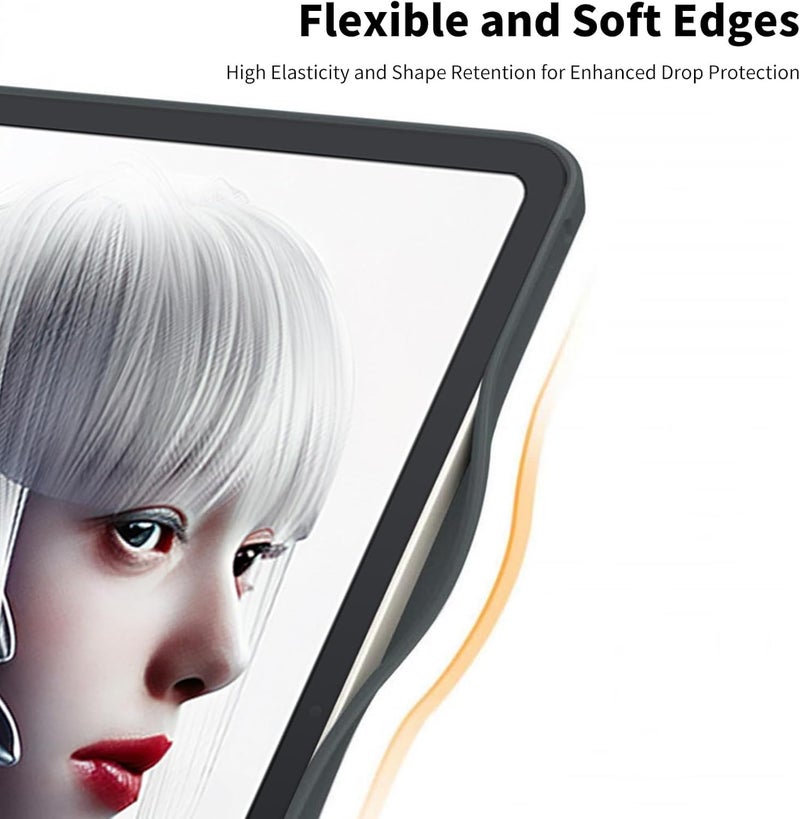 KASTWAVE For Red Magic Nova Tablet Case, Slim And Lightweight, Anti-Fingerprint, Tpu Rubber Soft Skin Silicone Protective Shockproof Cover For Red Magic Nova 10.9 Inch, Scratch Resistant Black-Orange - Image 5