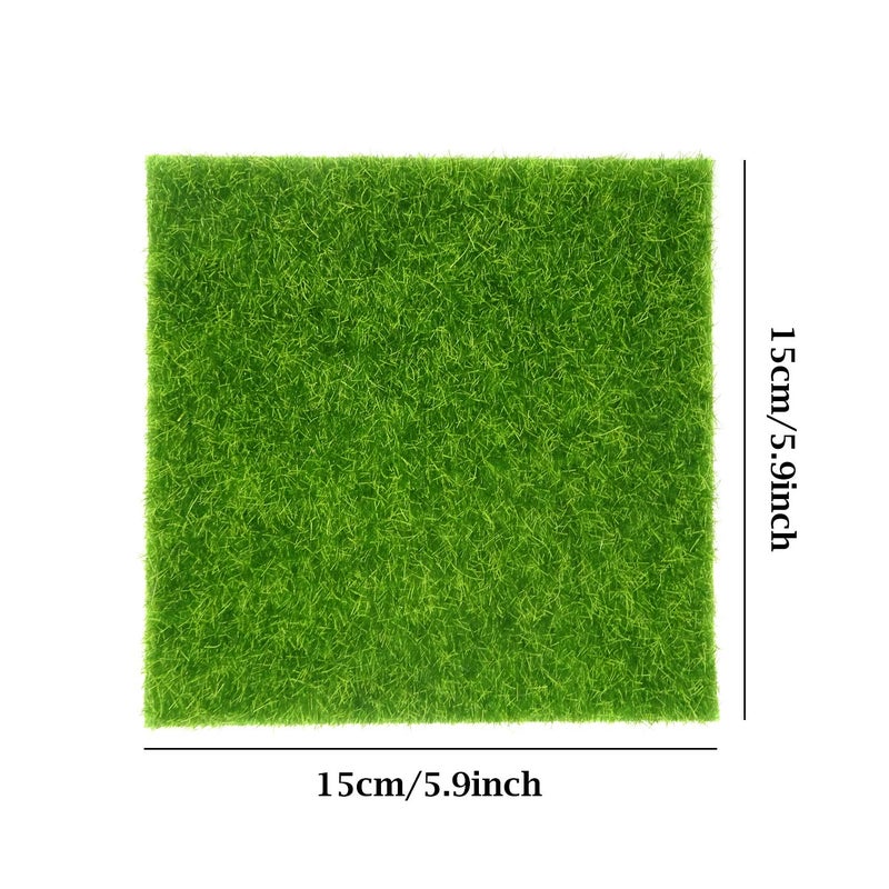 Honbay 4PCS Fairy Garden Micro Landscape Artificial Moss Grass, 15x15cm/5.9x5.9inch - Image 2