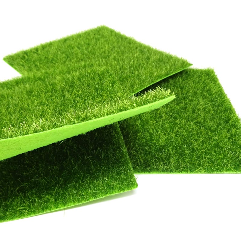 Honbay 4PCS Fairy Garden Micro Landscape Artificial Moss Grass, 15x15cm/5.9x5.9inch - Image 4