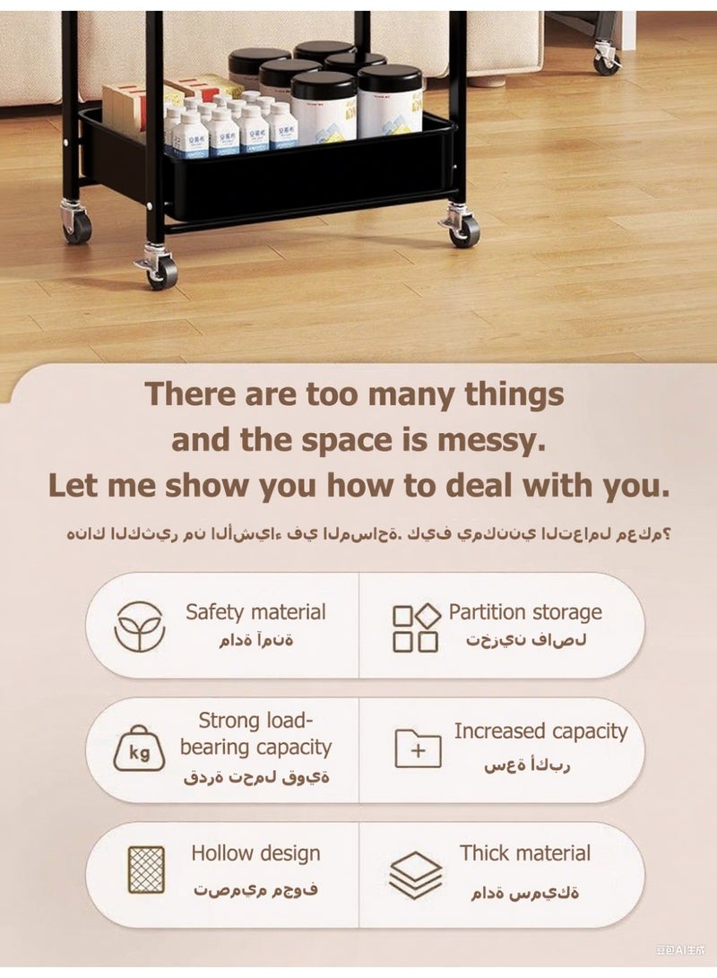 ويمارت أرفف دوارة من 4 طبقات، تخزين منزلي ومنظمات، منظم عربة، أرفف مناسبة للأماكن الضيقة مثل الحمام والمطبخ وغرفة النوم والمكتب وغرفة الغسيل وما إلى ذلك. (أسود) - Image 5