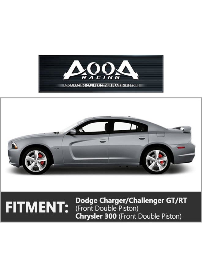 AOOA Aluminum Blue Caliper Covers Fits Dodge Charger/Challenger GT/RT/Chrysler 300 (Front Double Piston) (set of 4) - Image 3