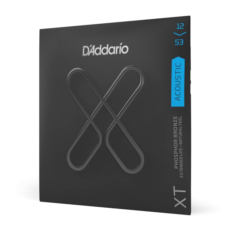 D'Addario Acoustic Guitar Strings, XT Phosphor Bronze Coated, XTAPB1253, Light Gauge 12-53, 6-String Set, Pack of 1 - Image 1