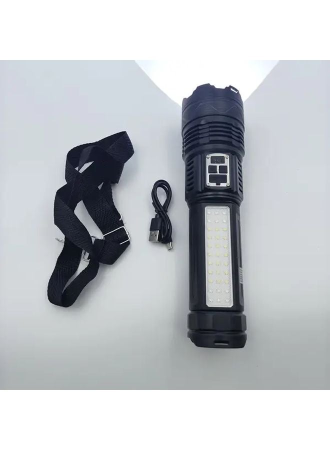 Aa Black Outdoor LED Flashlight High Power 7800 Lumen Rechargeable Portable Emergency Light - Image 1