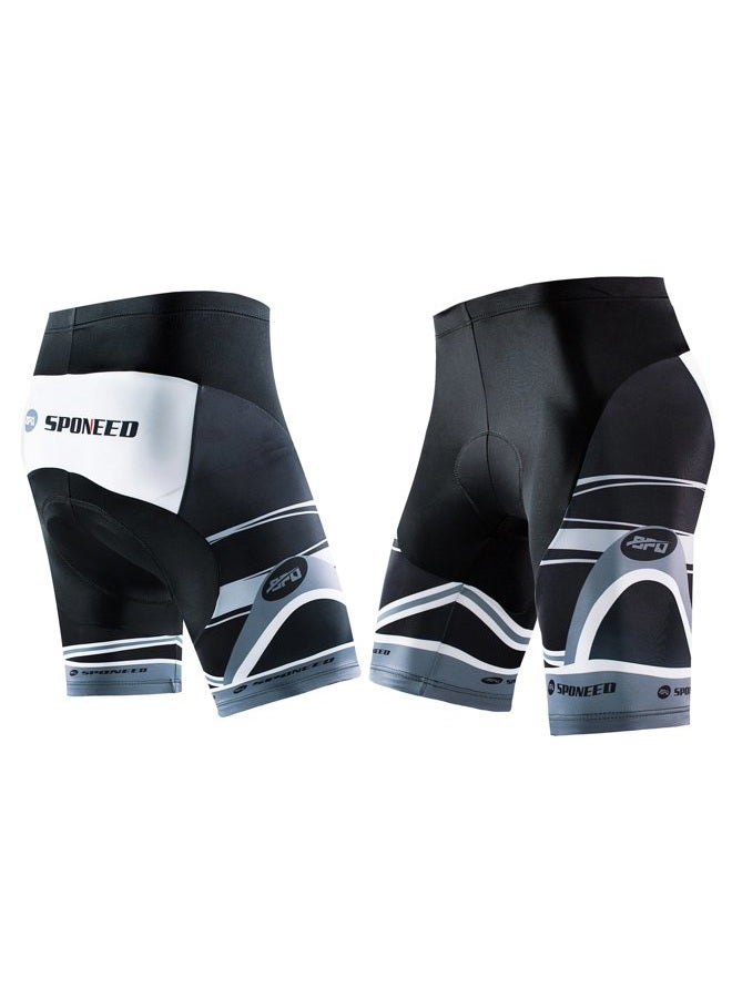 sponeed Padded Bike Shorts for Men Cycling Shorts Gel Padding Bicycle Male Tights Short Pants Asian XL/US L Grey Multi - Image 1