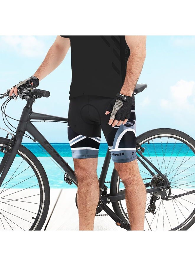 sponeed Padded Bike Shorts for Men Cycling Shorts Gel Padding Bicycle Male Tights Short Pants Asian XL/US L Grey Multi - Image 4