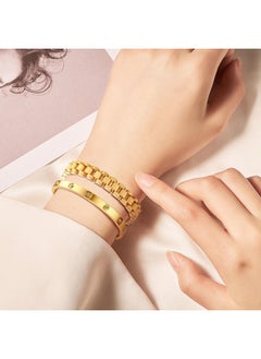 2Pcs Gold Chain Link Bracelet - Stainless Steel Love Crystal Friendship Bracelet Bangle,Watch Band Chain Wristband Jewelry With Adjust Tool - pzsku/Z0BA4914DB339BF652BA8Z/45/_/1735816694/8473e179-cd92-42af-bb81-a24573968039