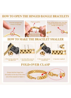 2Pcs Gold Chain Link Bracelet - Stainless Steel Love Crystal Friendship Bracelet Bangle,Watch Band Chain Wristband Jewelry With Adjust Tool - pzsku/Z0BA4914DB339BF652BA8Z/45/_/1735816705/c230a6b4-6794-41ed-9eb7-c14de14eb57d