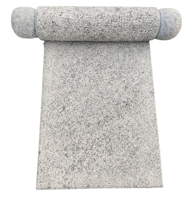 EZAHK EZAHK Granite Stone Black Ammikallu Large Size 15x10 Inch Mortar and PestleOkhli Khalbatta Kharal MixerDesign for Kitchen Home Herbs and Spices Design 1  - Image 3