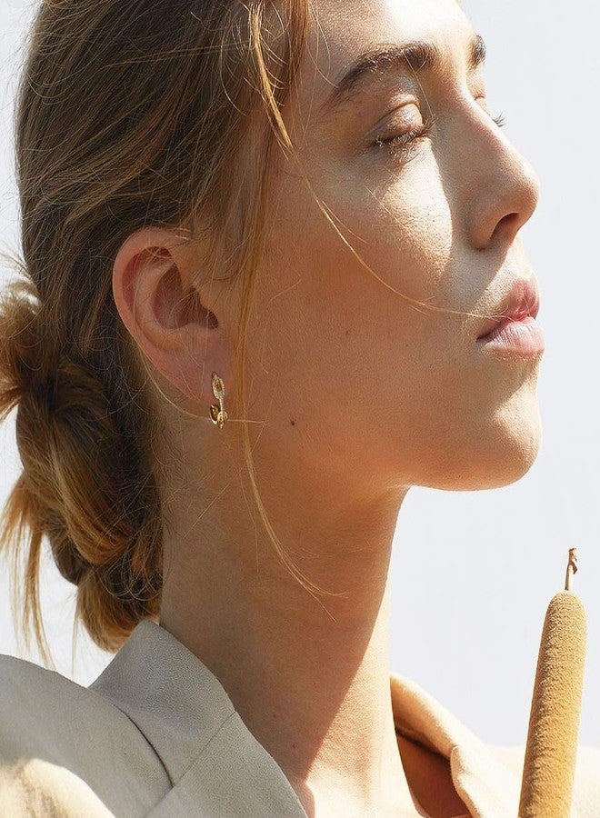 MEVECCO Gold Hoop Earrings for Women 18K Gold Plated Hoop Earrings Cute Cubic Zircon Handmade Hoop Earrings for Her Minimalist Everyday Jewelry - Image 2