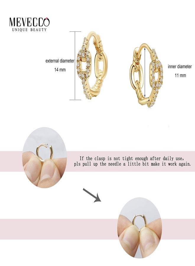 MEVECCO Gold Hoop Earrings for Women 18K Gold Plated Hoop Earrings Cute Cubic Zircon Handmade Hoop Earrings for Her Minimalist Everyday Jewelry - Image 5