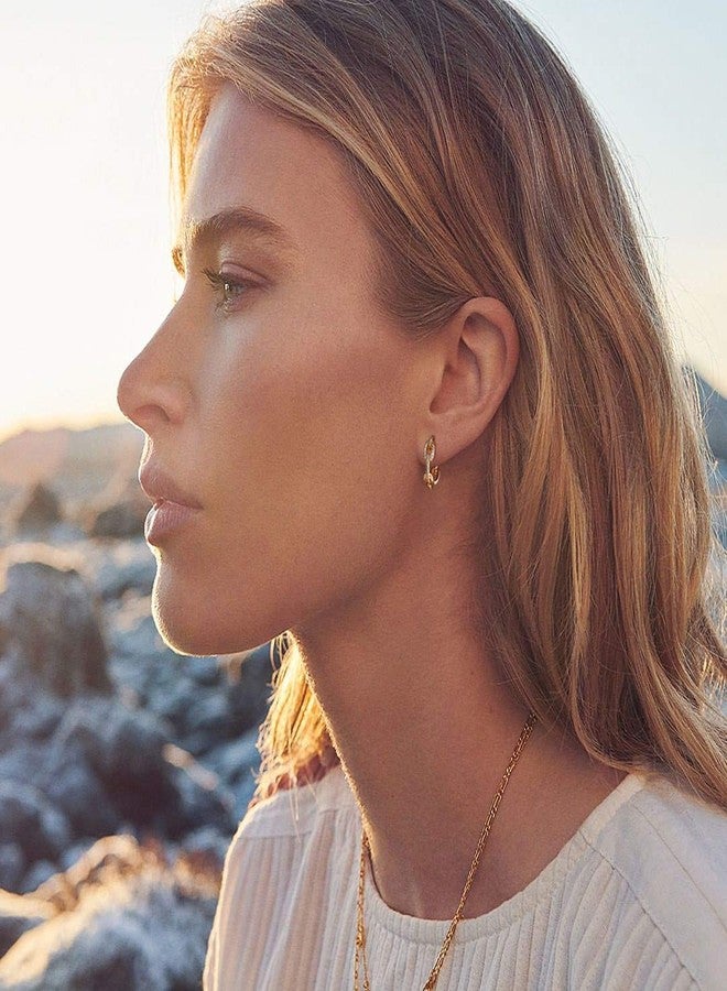 MEVECCO Gold Hoop Earrings for Women 18K Gold Plated Hoop Earrings Cute Cubic Zircon Handmade Hoop Earrings for Her Minimalist Everyday Jewelry - Image 3