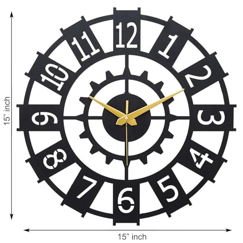 AVVIC MART Stylish Metal Analog Wall Clock for Living Room, Bedroom, Office, Kitchen, Home and Hall | Antique Fancy Big Size Modern Wall Watch for Home Decor (DA-171, 40CM) - Image 2