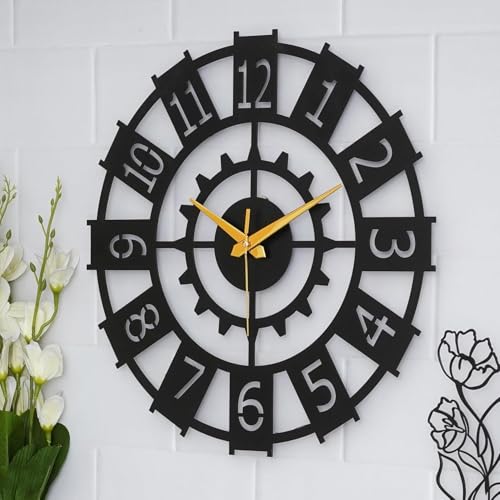 AVVIC MART Stylish Metal Analog Wall Clock for Living Room, Bedroom, Office, Kitchen, Home and Hall | Antique Fancy Big Size Modern Wall Watch for Home Decor (DA-171, 40CM) - Image 3