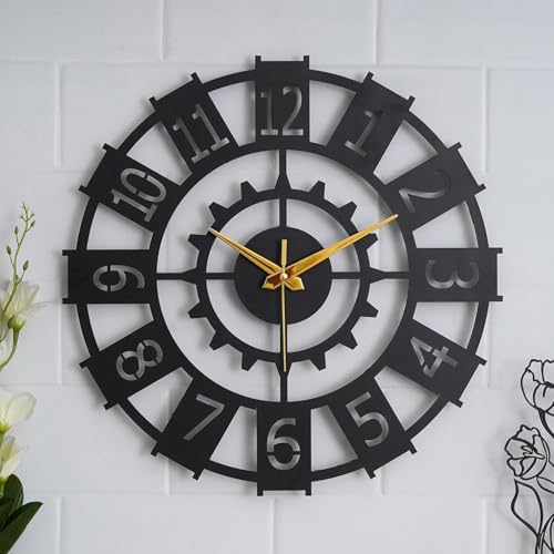 AVVIC MART Stylish Metal Analog Wall Clock for Living Room, Bedroom, Office, Kitchen, Home and Hall | Antique Fancy Big Size Modern Wall Watch for Home Decor (DA-171, 40CM) - Image 4