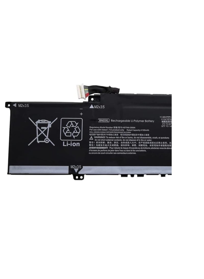 زيكسين بطارية بديلة للكمبيوتر المحمول BN03XL متوافقة مع سلسلة HP ENVY 13 HSTNN-DB9N"13-ba0003nu 13-ba0004nu 13-ba0010nr 11.55V 51Wh 4195mAh  - Image 3