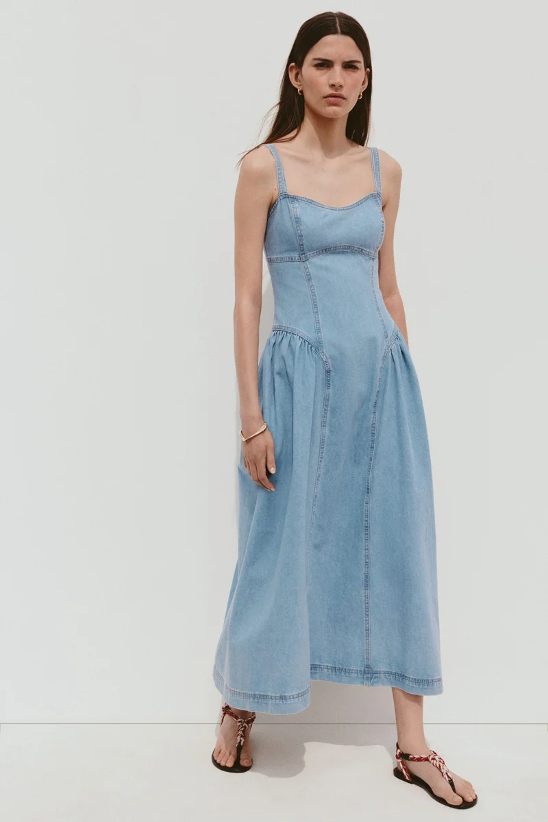 H&M Flared-skirt denim dress