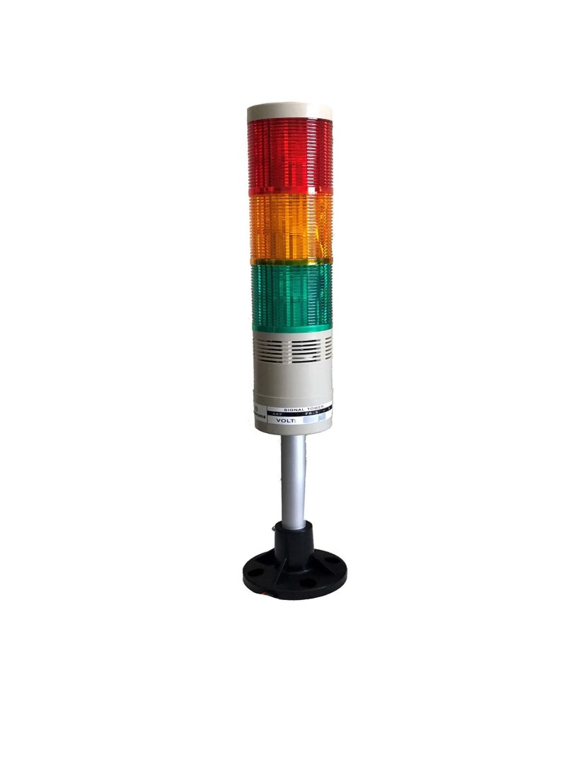 Signal Tower Light with Buzzer R/Y/G Flashing LED ARPFB5RYG Auspicious 220V  - Image 1