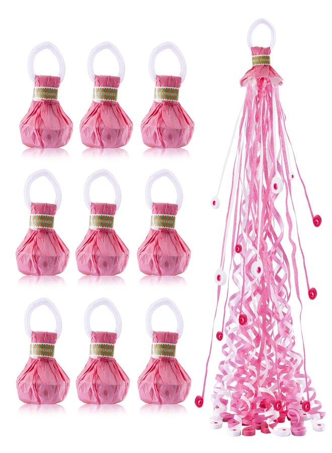 BATTIFE 10 Packs Pink Gender Reveal Streamer Poppers, Hand Throw Confetti Poppers, No Mess Paper Crackers for It's a Girl Party, Baby Shower, Wedding, Birthday - Image 2