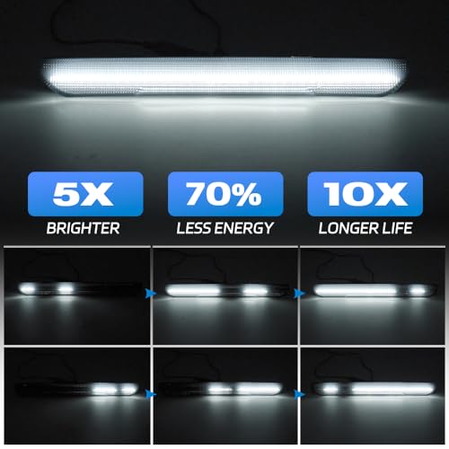 BDFHYK NJSBYL Sequential White LED Side Marker Light for 2020 2021 2022 2023 2024 2025 GMC Sierra 2500HD 3500HD Canyon 2023 Front Rear Turn Signal Light Wheel Well Fender Lamps OEM 84185031 84806032 - Image 3