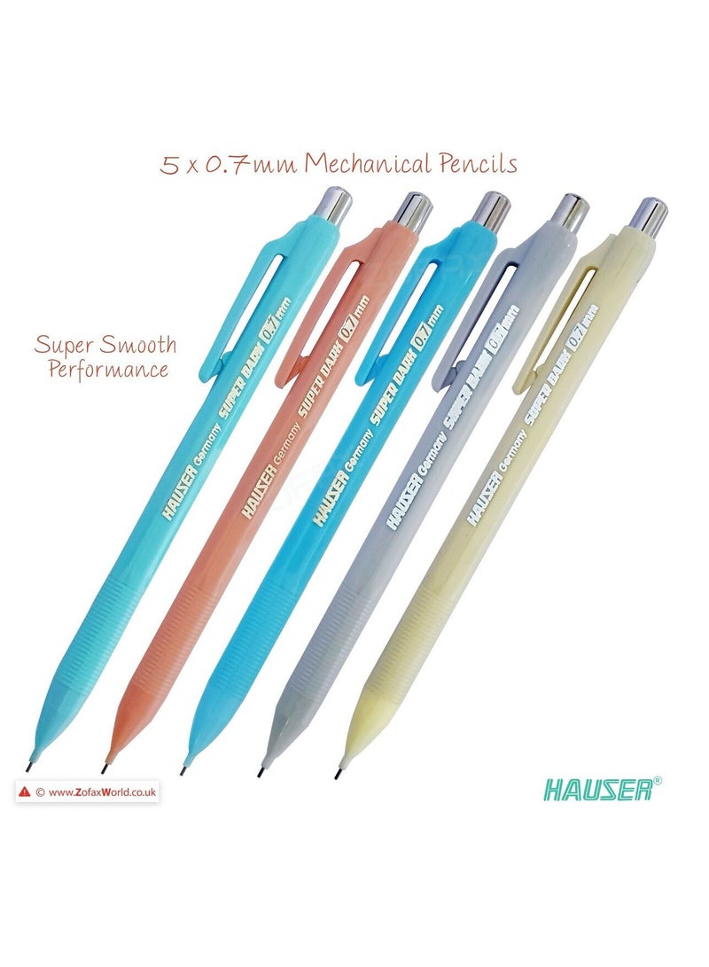 Hauser Germany قلم رصاص ميكانيكي سوبر داكن 0.7 مم (عبوة من 5) - Image 1