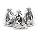 BEAVOING Pack of 100 5x 7 Heavy Duty Silver Drawstring Organza Jewelry Pouches Wedding Party Christmas Favor Gift Candy Chocolate Bags Silver 5x 7 - Image 1