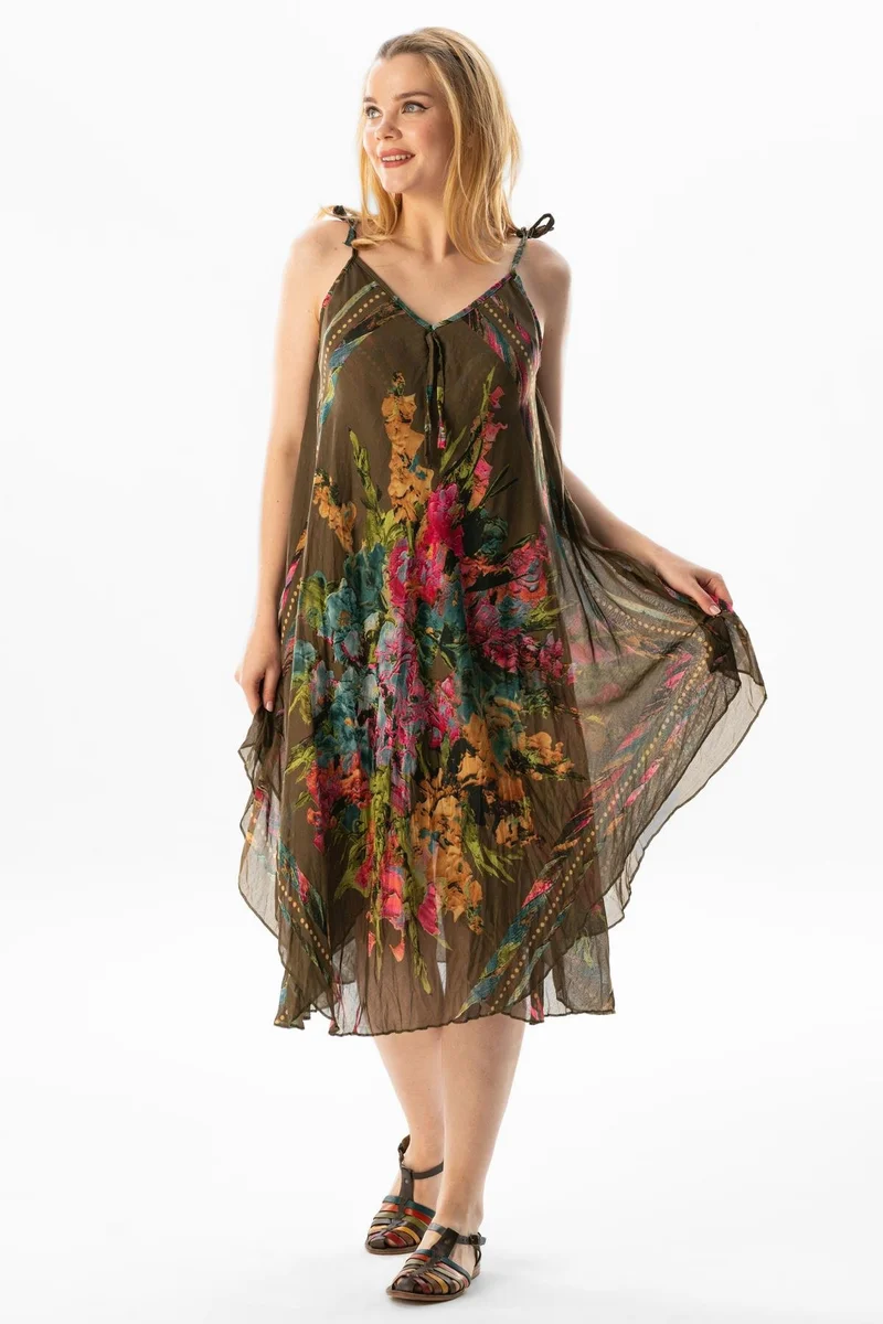 Eliş Şile Bezi Floral Print Dress