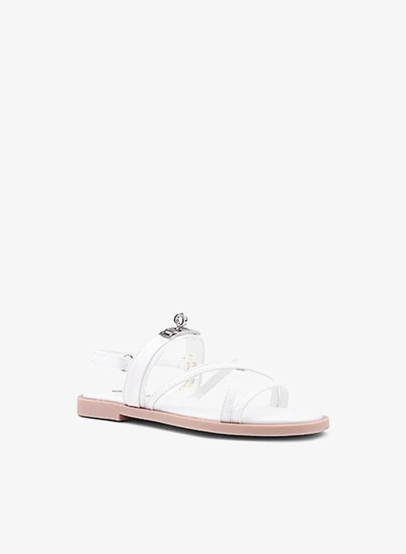 كابلي صنادل بناتي بكعب مسطح وحزام للكاحل