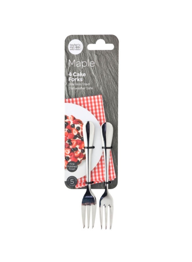 NIBEMINENT 4-Piece Stainless Steel Table Forks Silver 2.5x20x0.05cm - Image 2