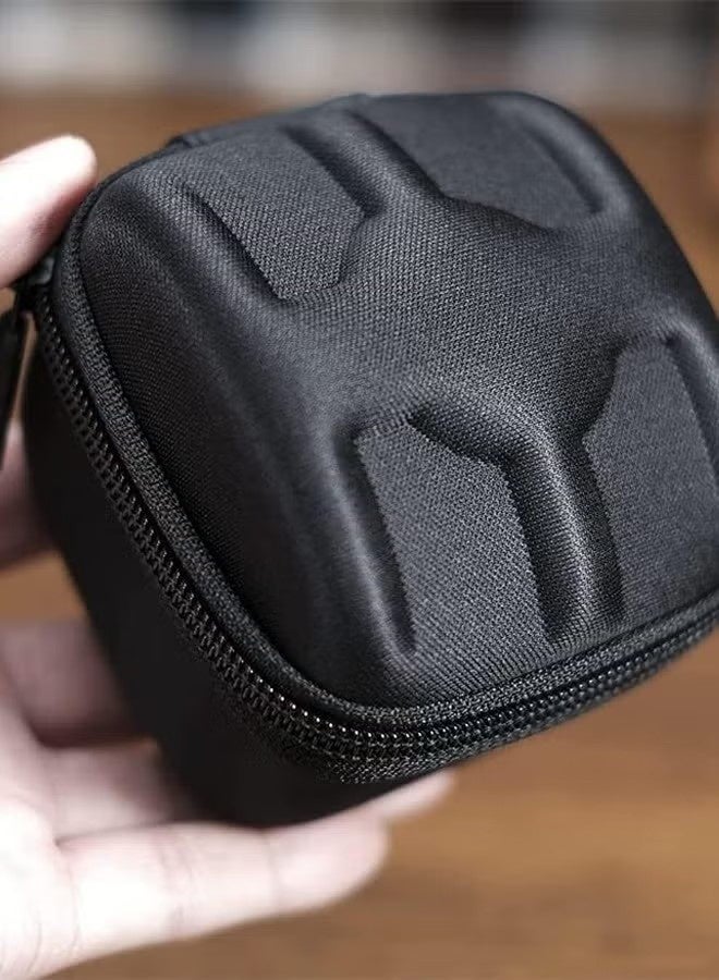 إيليلي حافظة سفر للساعات، حافظة لفافات ساعات ومنظم للرجال والنساء، صندوق ساعات بسحاب مع وسادة ساعات مضادة للحركة، أسود، فتحة واحدة - Image 4