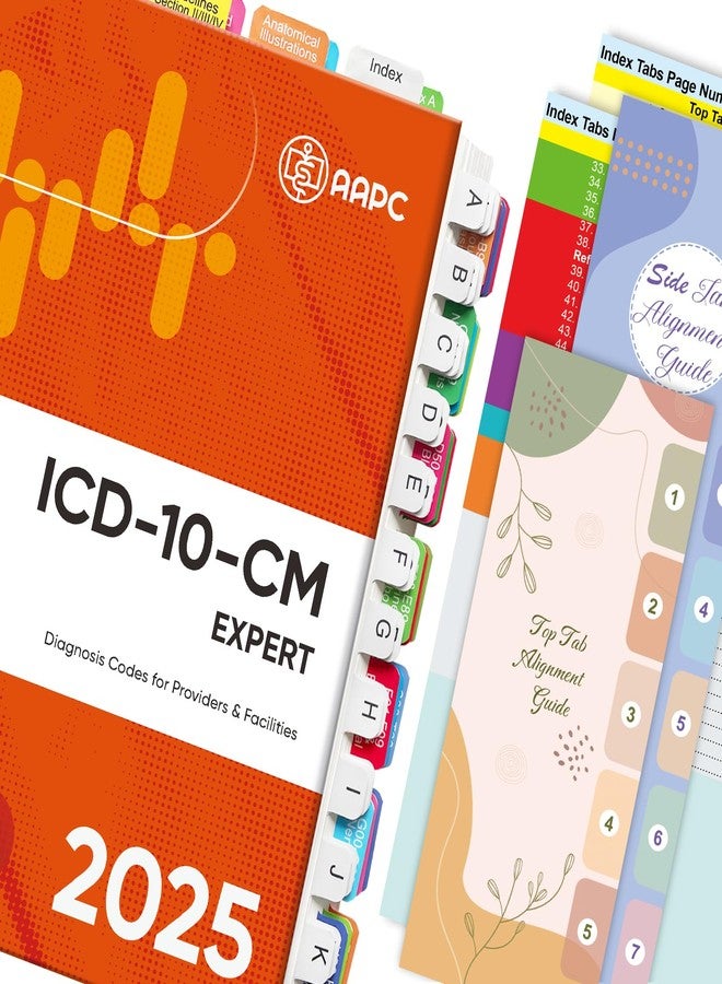 Ubenic Index Tabs for AAPC Version ICD-10-CM 2025, Upgraded Complete Book Tabs Set (Book not Included), Color-Coded Tabs for Every Chapter with Code Ranges, Laminated & Waterproof & Repositionable - Image 1