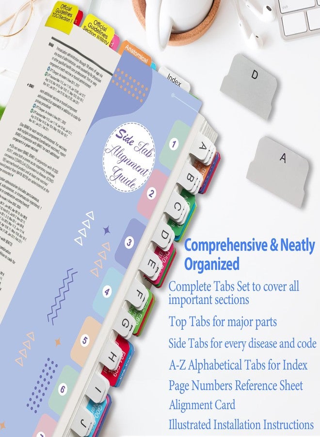 Ubenic Index Tabs for AAPC Version ICD-10-CM 2025, Upgraded Complete Book Tabs Set (Book not Included), Color-Coded Tabs for Every Chapter with Code Ranges, Laminated & Waterproof & Repositionable - Image 2