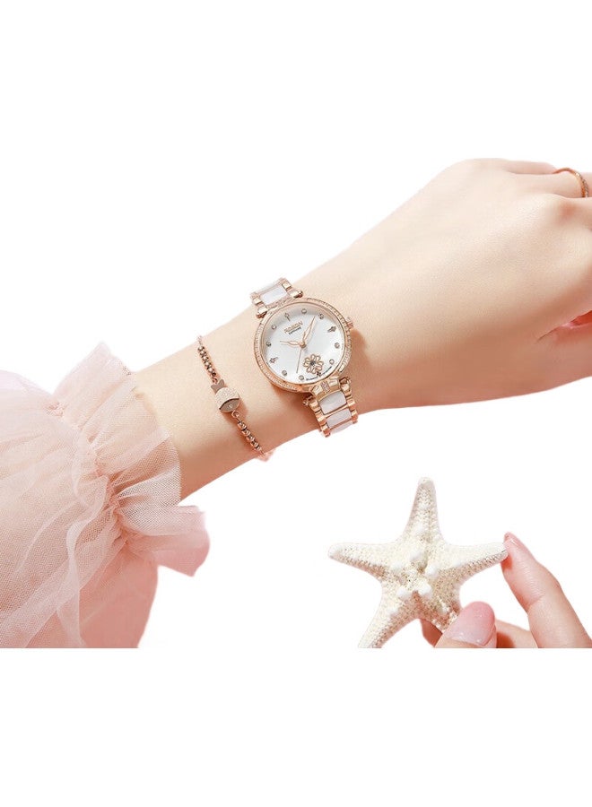 ROSDN Floral Series Women'S Watch With Ceramic Strap, Date Display, Water-Resistant Ladies' Watch, Top Ten Brand, Birthday Gift For Girlfriend - Image 3