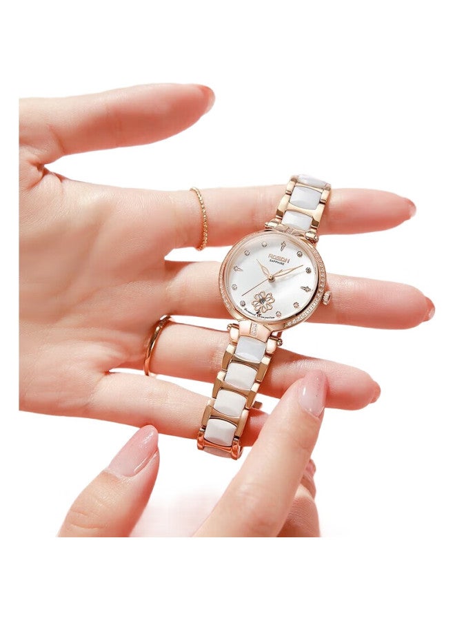 ROSDN Floral Series Women'S Watch With Ceramic Strap, Date Display, Water-Resistant Ladies' Watch, Top Ten Brand, Birthday Gift For Girlfriend - Image 1