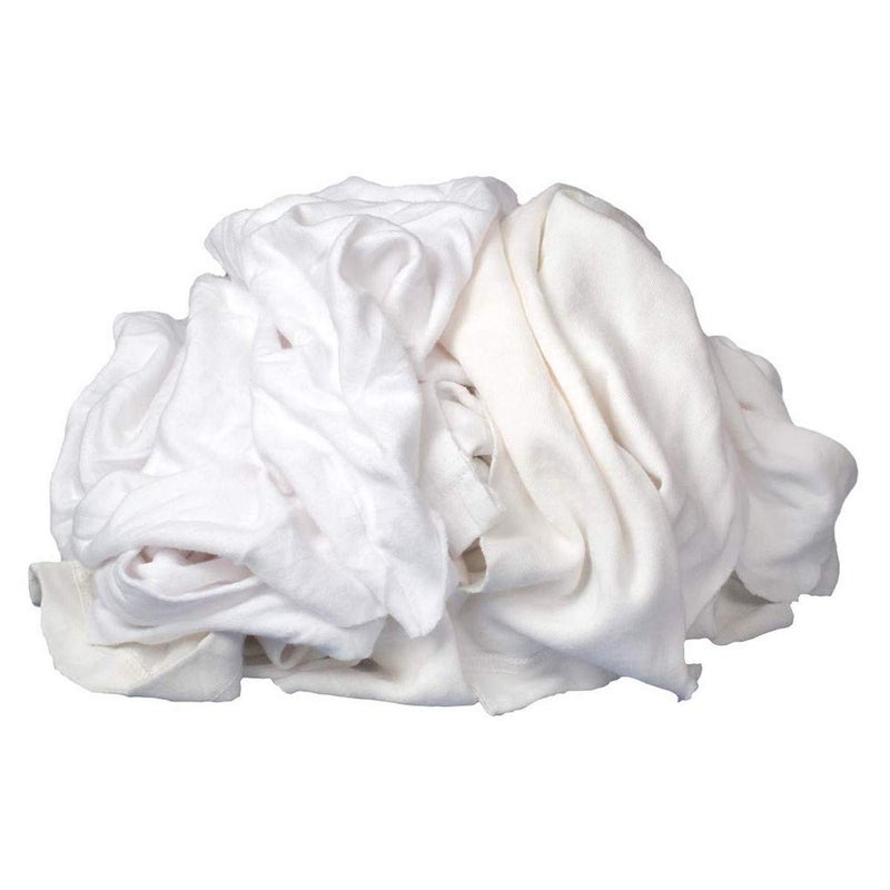 Buffalo Industries (10526) White Recycled T-Shirt Cloth Rags - 8 lb. box - Image 2