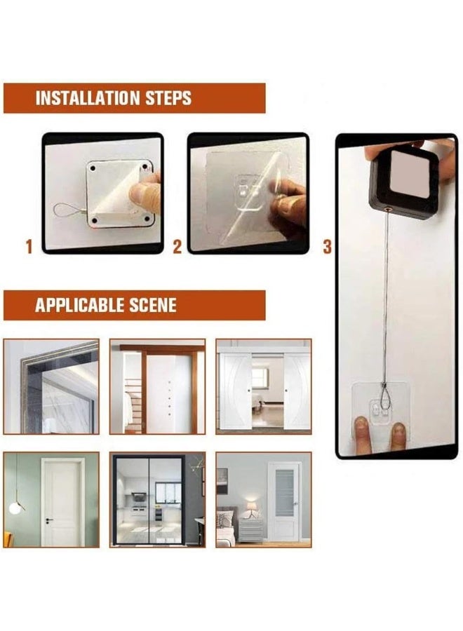 Obery Obery Punch-Free Drawstring Automatic Door Closer for Residential Commercial Bathroom Kitchen Doors  - Image 3