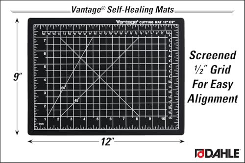 Dahle Vantage 10670 Premium Self-Healing Cutting Mat, 9"x12", 1/2" Grid, 5 Layers for Max Healing, Perfect for Crafts & Sewing, Black - Image 2