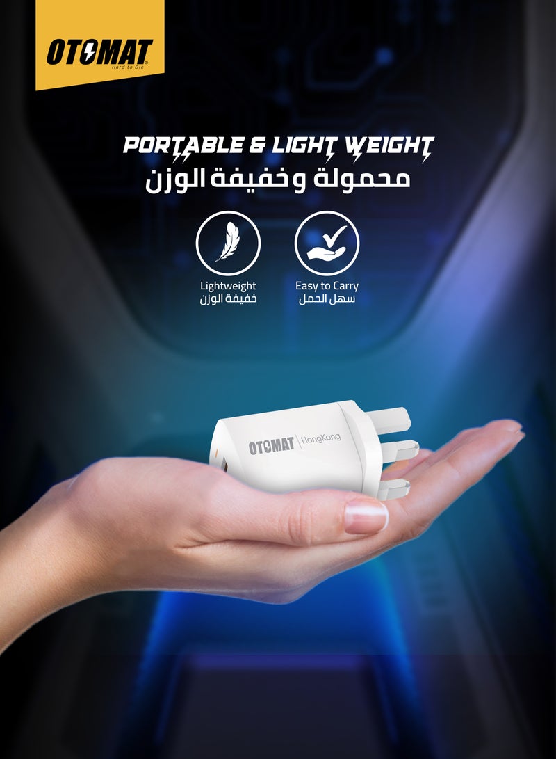 OTOMAT Dual USB 2.4A Fast Charger with USB to Type-C Cable – Charge Two Devices Simultaneously at High Speed, iPhone Charger, Android Charger, Mobile Charger, Power Bank – Black - Image 5