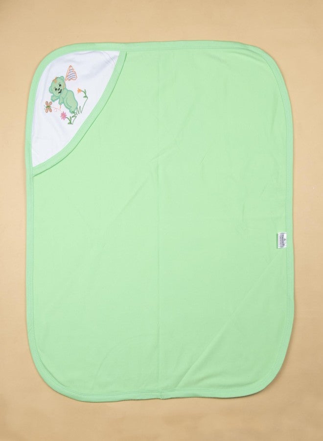 Tinycare Cotton Bath Hooded Towel for New Born Baby, Extra Soft Double Side Terry, Printed Towel for Kids/Toddler/Infants 72 x 72cm, Quick Absorbent, Reusable Towel (Green- 1P) 0-12 Months - Image 5