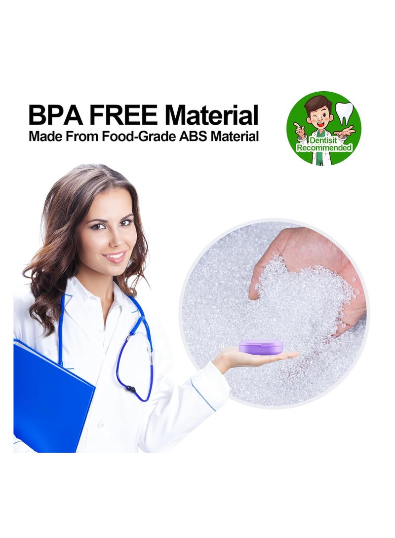 حافظة تقويم مع مرآة وفتحات تهوية، حافظة تقويم لطيفة متوافقة مع إنفزلاين، حافظة تقويم وحارس ليلي، حافظة تقويم نحيفة مع أداة إزالة التقويم، مضغ و فرشاة (بنفسجي) - Image 5