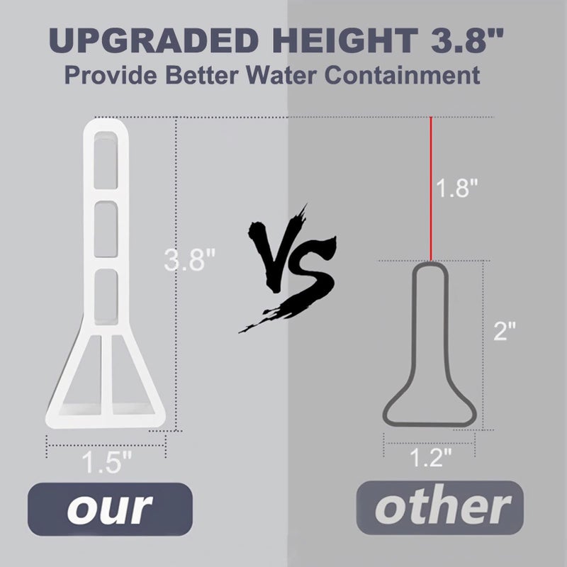 Ronsoile 3.8" High Shower Threshold Water Dam Barrier, 2025 Upgraded 67" Collapsible Shower Water Blocker, Guard for Walk in Shower, Water Guard Stopper for Floor, Shower Door Water Blocker - Image 2