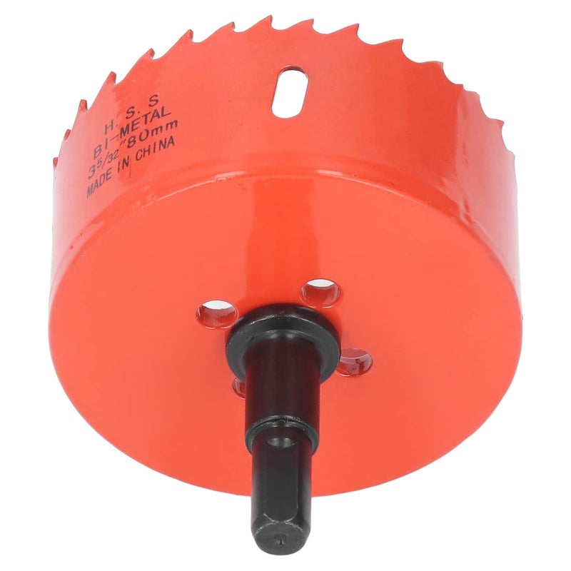 YWBL-WH HSS Hole Saw with Mandrel 80mm High Speed Steel Hole Cutter with Flexible Spring Arbor for Soft Metal Wood PVC Plastic Plasterboard Drilling - Image 2