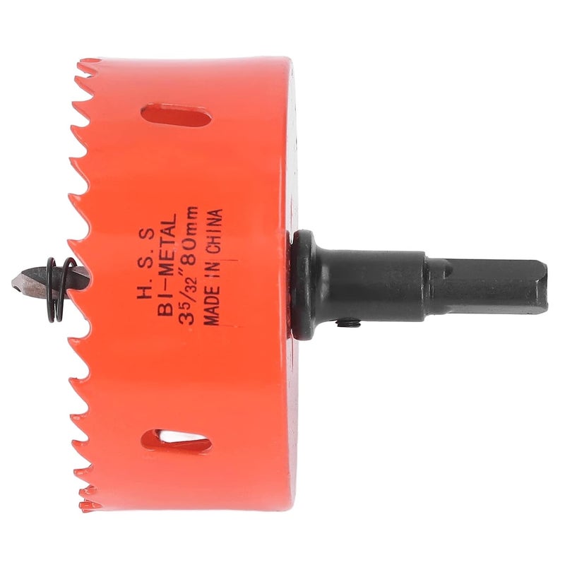 YWBL-WH HSS Hole Saw with Mandrel 80mm High Speed Steel Hole Cutter with Flexible Spring Arbor for Soft Metal Wood PVC Plastic Plasterboard Drilling - Image 5