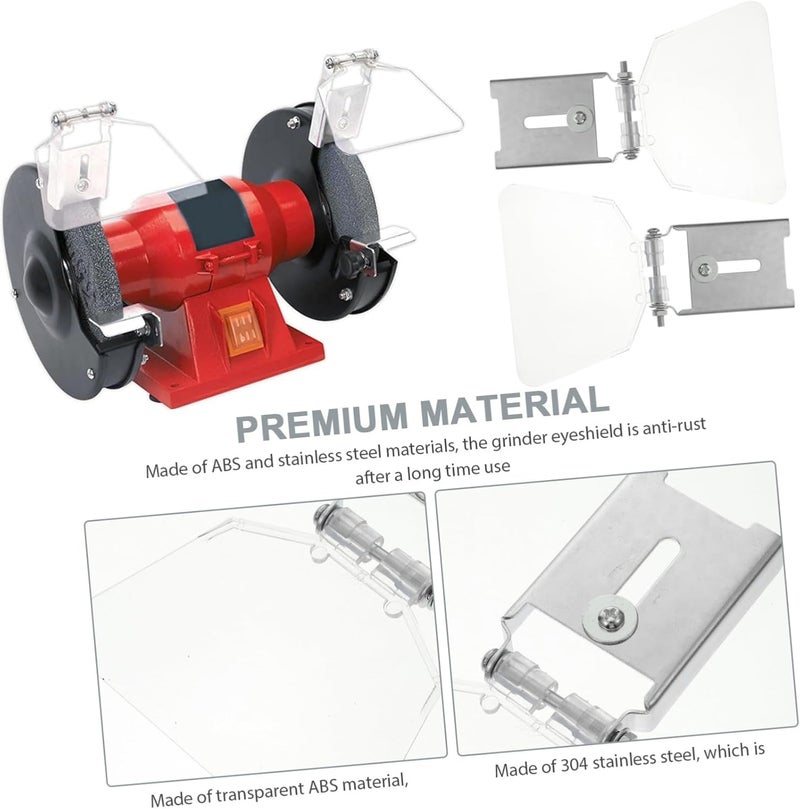 2pcs Stainless Steel Bench Grinder Eye Shield Attachment for Enhanced Protection Guard Easy Installation for Grinder Models - Image 5