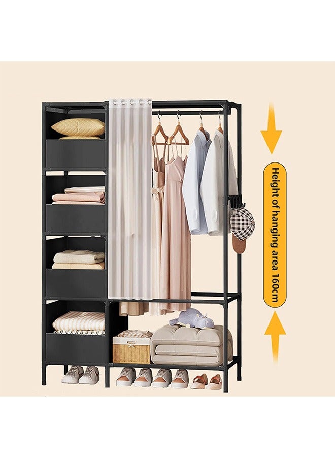Household Wardrobe, Rental House Storage Coat Rack, Large-Capacity Dust-Proof, Bold Steel Pipe, Easy To Assemble, Simple Drying Rack - Image 5