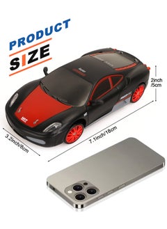 URbazaar Remote Control Car RC Drift Car 1/24 Scale 4WD RC Car With LED Lights 2.4ghz 18km/H Rechargeable High Speed Drift Racing Sport Toy Car For Adults Boys Girls Kids Gift 2pcs Batteries and Extra Tires  - Image 2