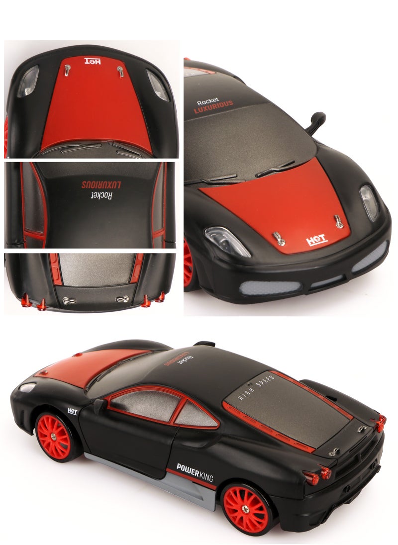 URbazaar Remote Control Car RC Drift Car 1/24 Scale 4WD RC Car With LED Lights 2.4ghz 18km/H Rechargeable High Speed Drift Racing Sport Toy Car For Adults Boys Girls Kids Gift 2pcs Batteries and Extra Tires  - Image 3