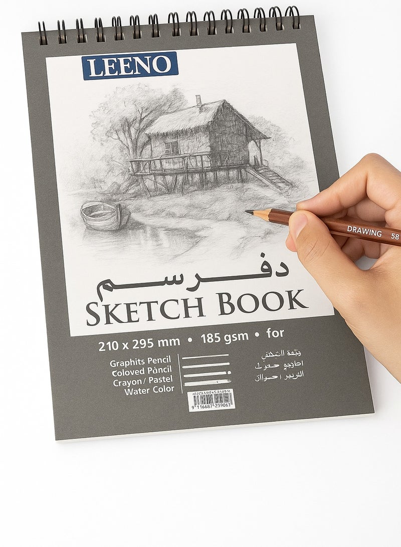 لينو دفتر رسم لينو، 185 غرام/م²، 20 ورقة، مقاس A4 210 × 295 مم - غلاف متعدد الألوان - Image 4