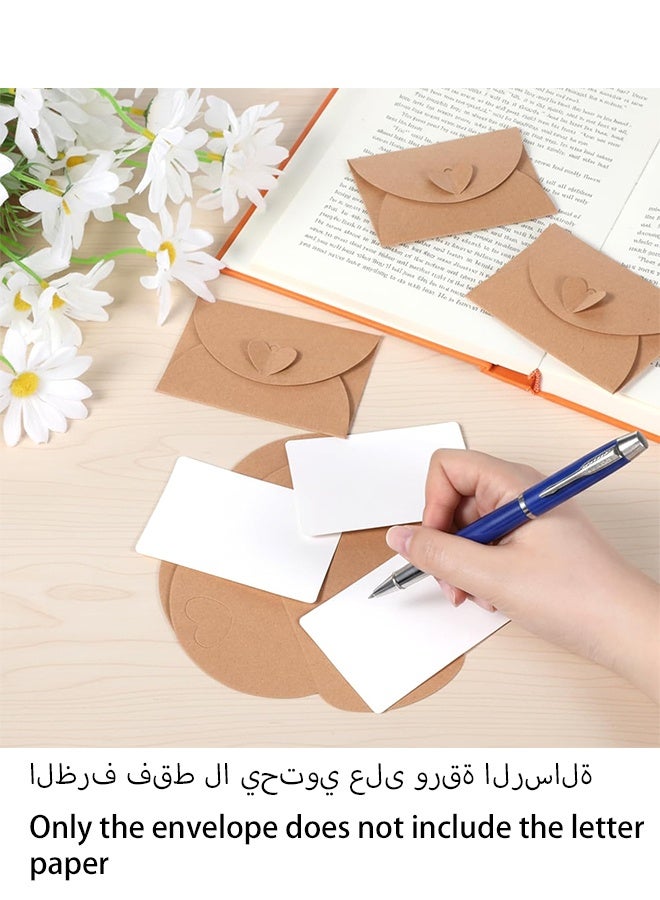 كانجلي عبوة من 20 ظرف صغير على شكل قلب، أظرف من ورق عتيق سميك، أظرف صغيرة، بطاقة عمل لدعوات الزفاف، بطاقات تهنئة، ملاحظات شكر، بطاقات هدايا وديكور العطلات (11×17 سم) - Image 4